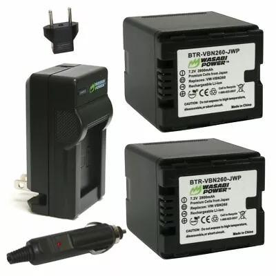 Wasabi Power Battery (2-Pack) And Charger For Panasonic VW-VBN260 (2800mAh) • $49.99