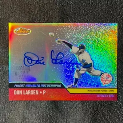 2002 Topps Finest Don Larsen Finest Moments Refractor Auto #FMA-DL Yankees • $29.99