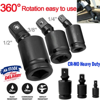 $22.85 • Buy Universal Impact Socket Joint 3/8  1/2  1/4  Drive Wobble Swivel Extension CR-MO