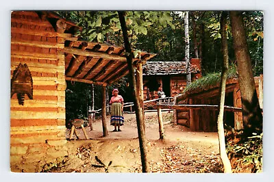 Oconaluftee Indian Village Cherokee North Carolina Vintage Postcard BRY60 • $1