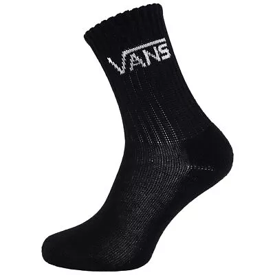 Vans Off The Wall Logo Mens Black Crew Socks VYBRBLK • £13.99