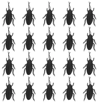 20 Pcs Simulation Cockroach Pvc Halloween Toys Insect • £8.38
