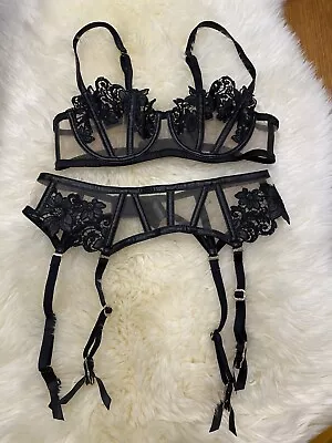 Honey Birdette Amelia Black Set 10b Xs • $85