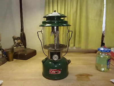 Vintage Coleman 220H Green Camping Lantern 9/73 Double Mantel Estate Sale Find • $27.99