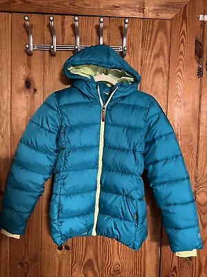 $27.60 • Buy Champion Youth Puffer Jacket Teal Green Large 10-12 Thumb & ￼ Headphone Ho￼les