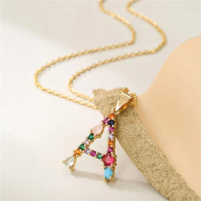 £4.19 • Buy Fashion Initial Alphabet Letter Pendant Lady Friendship Chain Necklace Jewellery