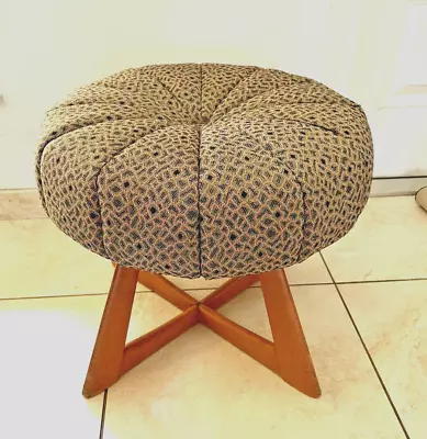 Heywood Wakefield Revolving Pouf Stool Sculptura Original Finish MCM • $395