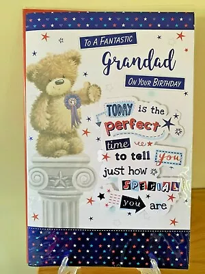 Large Birthday Card For Grandad - 8 Page Insert -7 Verses Celebration Foil • £5.59