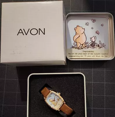 VTG 75 Years Of Winnie The Pooh Avon Watch Piglet Pooh Butterflies Flaws On Band • $29.95