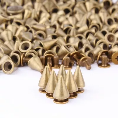 200 Sets/Pairs 9.5mm Bronze Cone Spikes Screwback Studs DIY Craft Rivets Punk • $14.99