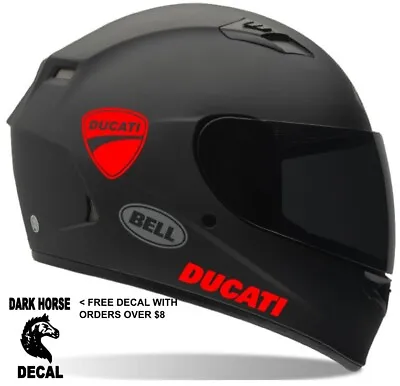 Helmet Decals (2) Ducati Vinyl Motorcycle Helmet Decals Sticker Ducati Decal • $4.25