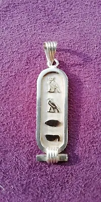 £9.99 • Buy Vintage Egyptian Silver Heiroglyph Ingot Pendant