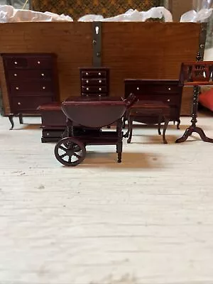 Vintage Dollhouse Miniature Wood Dressers Chest Table Cart Lot Of 7 • $24.99