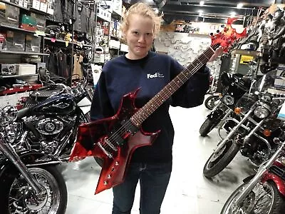 Vtg BC Rich Warlock Transparent Red Acrylic Electric Guitar F902924 Serviced • $1599.95