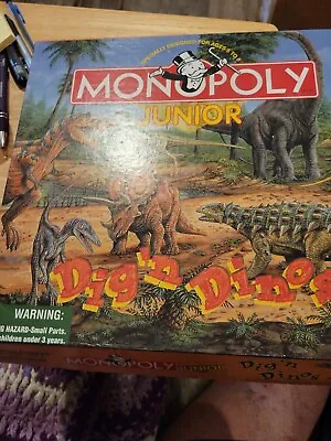 Vintage 1998 Monopoly Junior Jr Dig'n Dinos Dinosaur Board Game COMPLETE!  • $13.10