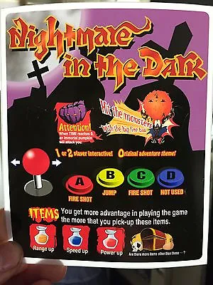 Nightmare In The Dark Neo Geo Mini Arcade Marquee • $9.95