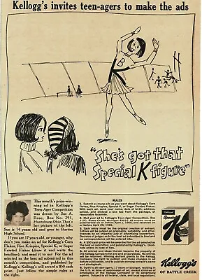 1965 KELLOGG'S Special K Cereal Art Winner Sue A. Rose Vintage Print Ad  • $15.30