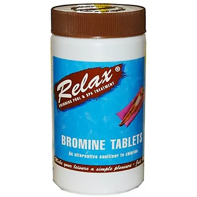 £26.28 • Buy 1kg RELAX Bromine Tablets 50 X 20g Tablets Hot Tub Swimming Pool
