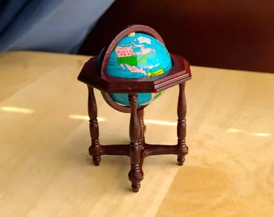 Miniature Collectors Vintage Wooden Dollhouse WORLD GLOBE 1:12 • $26.80