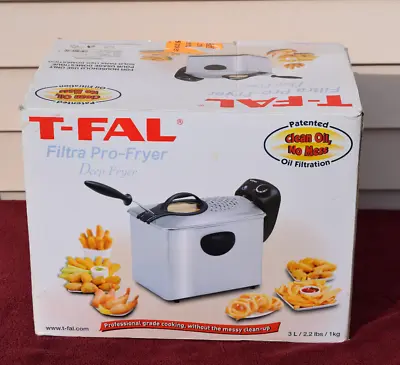 T-Fal Filtra Pro-Fryer Oil Filtration FR4007002A Deep Fryer Silver Stainless • $79.95
