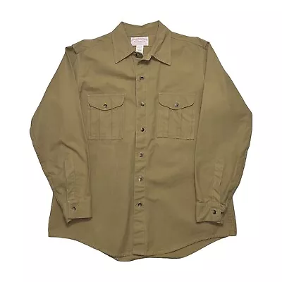 Vintage Filson Khaki Work Guide Field Shirt Button 752 Cotton Men’s Size L 44 • $99.95