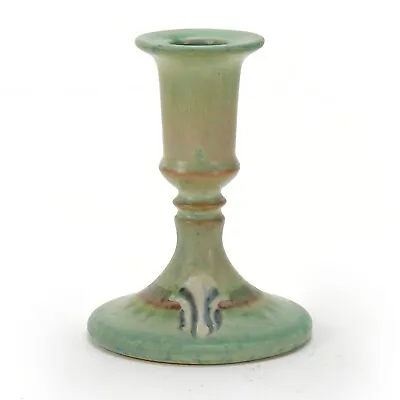 Roseville Pottery Monticello 1085-4.5 Matte Blue Green Candlestick Arts & Crafts • $195