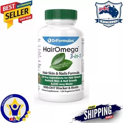 DR FORMULAS HAIROMEGA 3-in-1 Hair Omega Skin Nails DHT Blocker Vitamins Biotin • $57.45