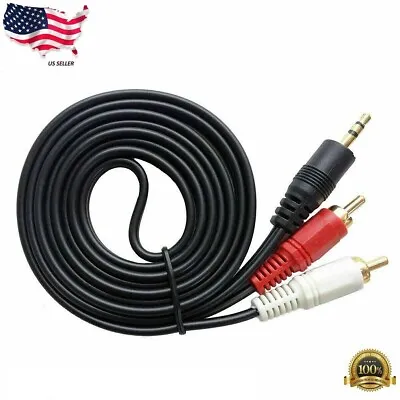 5ft 3.5mm AUX Stereo To 2 RCA Male Audio Y Cable Adapter Cord MP3 IPod • $3.99