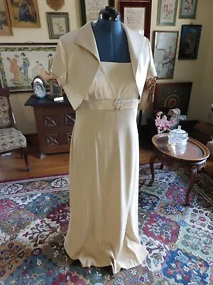 Beautiful  Alex Evenings Gold Mother/bride/groom Gown & Bolero Poly S 16w • $60