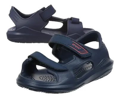 Boys Girls Infants Navy CROCS Swiftwater Expedition Beach Clog UK Size 5.5-6 NEW • £9.99