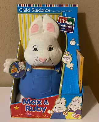 Nick Jr. Max & Ruby MAX BUNNY W/ BOOK AND CD 11  Plush STUFFED ANIMAL Toy • $69.99