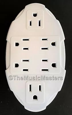 6 Outlet Electrical Socket Adapter Cover Oval 6-Way AC Wall Plug Power Splitter • $11.89