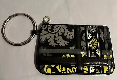 Vera Bradley Retired Baroque Bangle Wristlet Floral Black Gray Green O Ring NWOT • $14.99