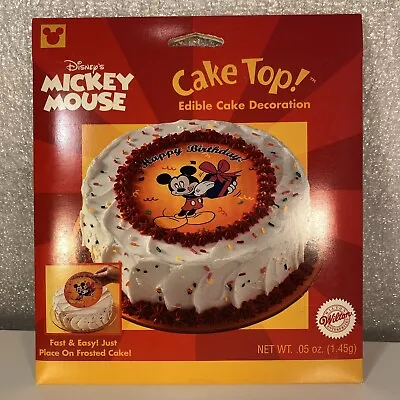 Sealed 1999 Wilton Disney Mickey Mouse Cartoon Cake Top! Edible Round Cake Top • $12.47