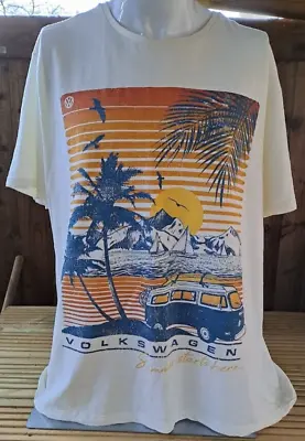Official VW Licensed White T-Shirt UK XXL Camper Van Palm Tree Sun • £9.99