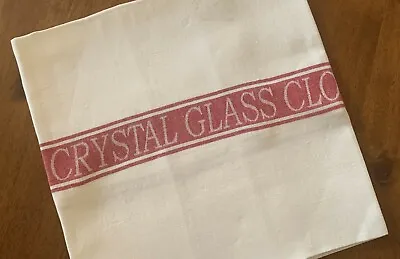 Thomas Ferguson  Quality Linen Crystal Glass Cloth - Red Stripe. Ireland. • £22