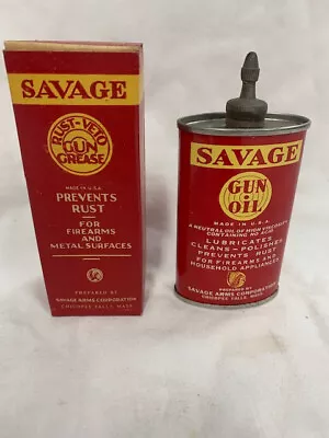 Vintage Savage Arms Gun RustVeto Gun Grease & Savage Gun Oil Lot Collectibles • $185