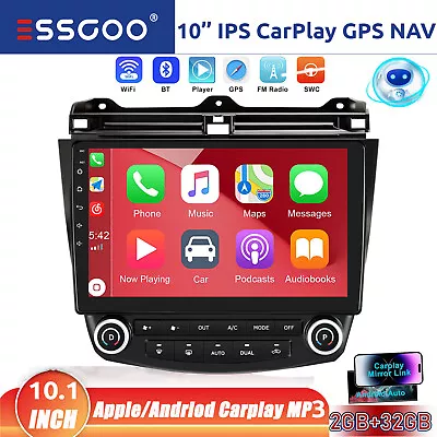10  Carplay Stereo Radio Android 12 GPS IPS Head Unit For Honda Accord 2003-2007 • $155.99