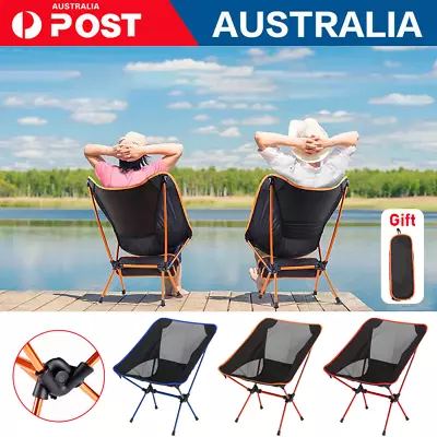 Lightweight Portable Folding Moon Camping Chair Outdoor Fishing Hiking Beach AU • $13.69