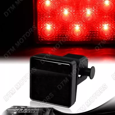 2  Smoke Lens 12-LED Trailer Truck Hitch Towing Receiver Cover Brake Light Lamp • $16.99