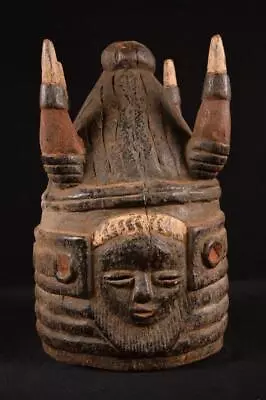 19826 An Authentic African Mende Helm Mask Burkina Faso • $273.54