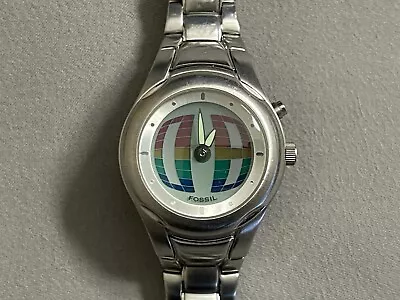 Fossil Big Tick Analog Digitial Rainbow JR-8091 Watch Working • $135