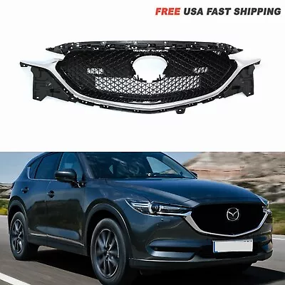 Front Trim Mesh Chrome Black Upper Grille For Mazda CX-5 2017-2020 • $114.49