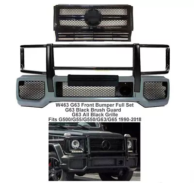 For Mercedes Benz G63AMG Bumper Black Brush Guard Kit G550 G500 1989-2018 Grille • $980