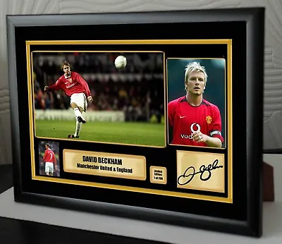 David Beckham Manchester United Limited Edition Framed Canvas Signed  Great Gift • £19.99