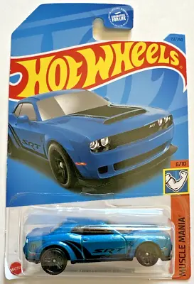 Hot Wheels-'18 Dodge Challenger SRT Demon-Metallic Blue-Muscle Mania-HTF-New • $6.60