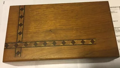 Vintage Wooden Music Box-swiss Movement-plays Smoke Get In Your Eyes! • $10