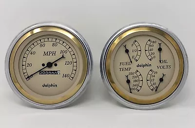 1947 1948 1949 1950 1951 1952 1953 Chevy Truck 5  Gauge Dash Panel Set Gold • $352