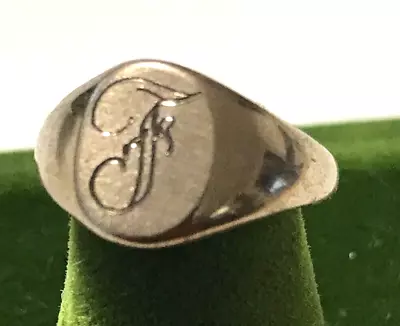 Vintage Sterling Silver Stamped & Engraved Monogram  F  Ring Size 4 Brand • $34.99