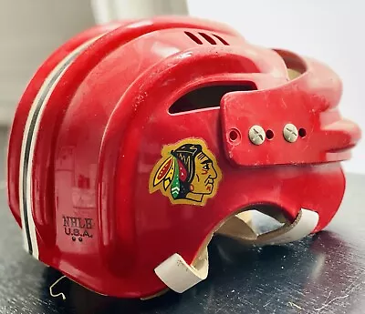 Vintage Rawlings NHLH Hockey Youth Helmet Made In USA Chicago Blackhawks 70s NHL • $149.99